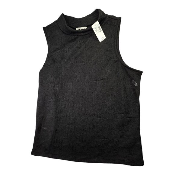 Maurices Shirt Womens 2XL Black Sleeveless Mock Neck Textured Burnout Knit Top - Picture 1 of 10